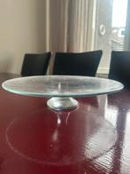 Taart plateau etagière glas groot 33/34 cm, Ophalen of Verzenden, Zo goed als nieuw