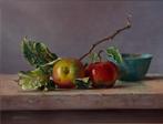 Hans Habraken schilderij stilleven met appels., Ophalen of Verzenden