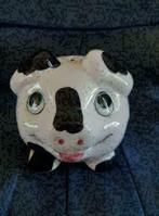 Spaarpot varken wit zwart gevlekt, Ophalen of Verzenden, Zo goed als nieuw, Steen, Aardewerk of Keramiek, Dier