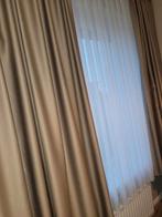 Overgordijnen taupe Vitrage wit breedte 230cm hoogte 220 cm, Huis en Inrichting, 200 cm of meer, Wit, Ophalen of Verzenden, Zo goed als nieuw