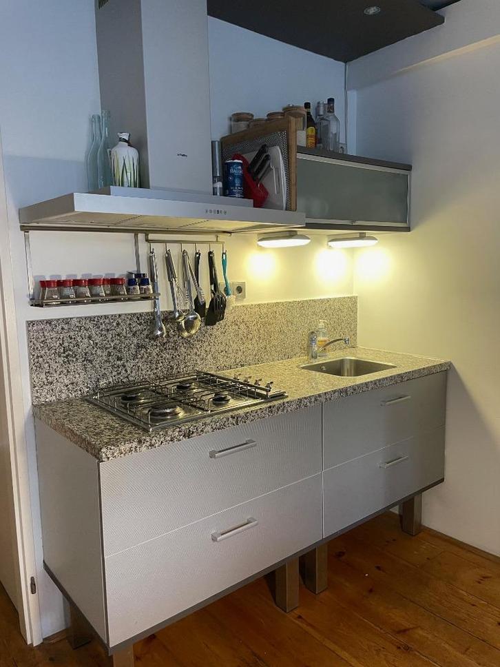 Mooie Keuken Natuurstenen Keukenblad (graniet), Huis en Inrichting, Keuken | Complete keukens, Gebruikt, Enkelwandige keuken, Grijs