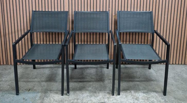 13 x terrasstoelen metaal zwart horeca terras cafe stoelen, Huis en Inrichting, Stoelen, Zo goed als nieuw, Vijf, Zes of meer stoelen