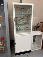 Vintage Oostwoud vitrinekast, Ophalen, 50 tot 100 cm, Glas, 150 tot 200 cm