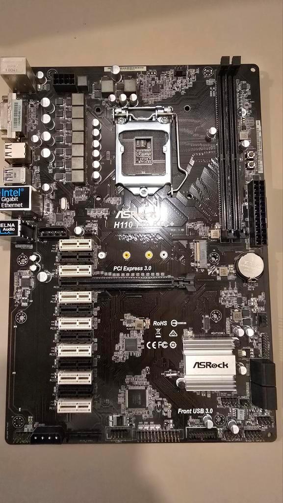 ASRock H110 Pro BTC Moederbord - Intel Socket, Computers en Software, Moederborden, Gebruikt, Intel, DDR4, Ophalen of Verzenden