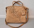 Cowboysbag leer met studs camel, Sieraden, Tassen en Uiterlijk, Tassen | Damestassen, Ophalen of Verzenden, Gebruikt, Bruin, Overige typen