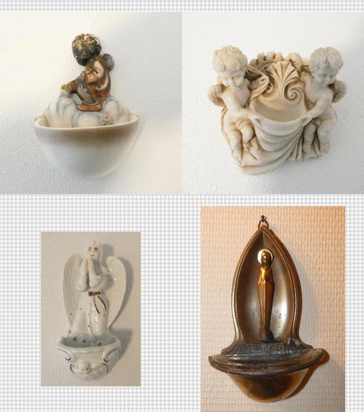 4 wijwaterbakjes [1790], Antiek en Kunst, Antiek | Religie, Ophalen