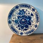 Delfts Blauw Wandbord Bloemen 33cm, Ophalen