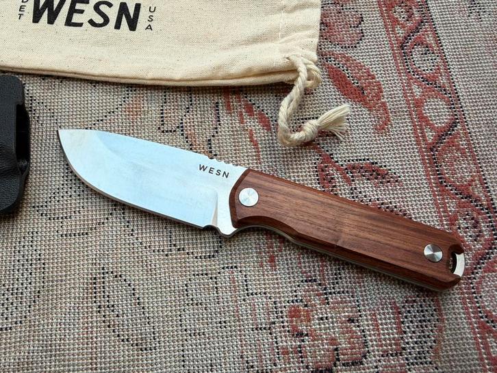 WESN Bornas Rosewood EDC Knife Vaststaand Mes, Caravans en Kamperen, Kampeergereedschap, Nieuw, Ophalen of Verzenden