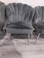 Grijze Schelpvorm Eetkamerstoelen - Set van 4, Ophalen, Schelp vorm, Zo goed als nieuw, Metaal