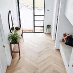 WEEKAANBIEDING! OP=OP!! EIKEN VISGRAAT PARKET KANT EN KLAAR, Ophalen of Verzenden, Nieuw, 75 m² of meer, Parket