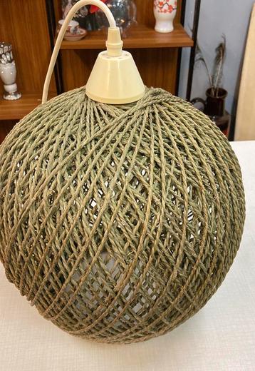 Vintage touwlamp jaren 60/70 groene retro lamp touw beschikbaar voor biedingen