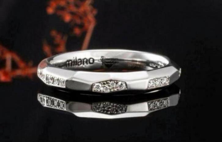 Pomellato Milano 18 karaat wit gouden ring met diamant! 16mm, Sieraden, Tassen en Uiterlijk, Ringen, Nieuw, Dame, Kleiner dan 17