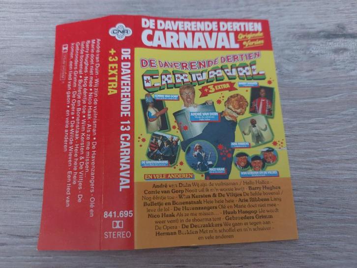 DE DAVERENDE 13 CARNAVAL 1984 + 3 EXTRA (CASSETTEBANDJE), Cd's en Dvd's, Cassettebandjes, Zo goed als nieuw, Origineel, Nederlandstalig
