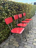 Formica stoelen vintage, Ophalen of Verzenden, Gebruikt, Rood, Vier