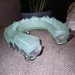 Vintage, art deco, antieke. Bagley frosted groene vaas., Ophalen of Verzenden