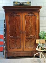 Antieke/Brocante mahonie kast, Demontabele kledingkast🤎, Ophalen of Verzenden