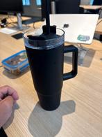 Zwarte Thermosbeker met Rietje, Huis en Inrichting, Keuken | Keukenbenodigdheden, Ophalen of Verzenden, Zo goed als nieuw