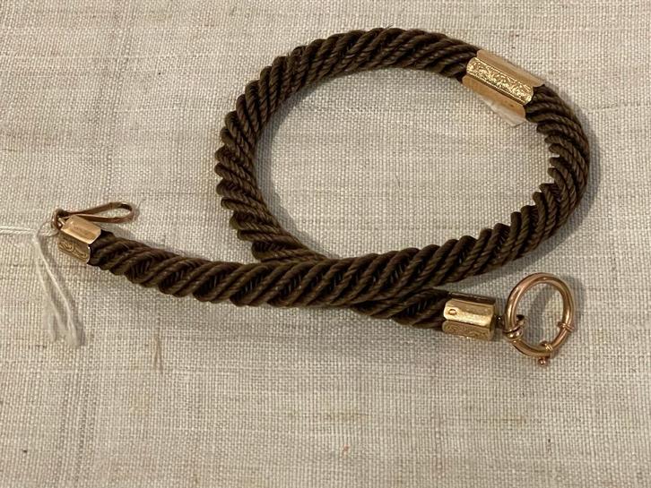 antieke horlogeketting paardenhaar goud dracht klederdracht, Antiek en Kunst, Antiek | Goud en Zilver, Goud, Ophalen of Verzenden