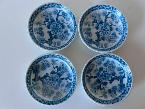 Antieke Blauw-Witte Schoteltjes (Set van 4), Antiek en Kunst, Antiek | Servies los, Ophalen of Verzenden