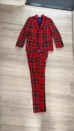 Opposuits gaaf rood-geruit pak 134-140 bijv kerstmis, Opposuits, Ophalen of Verzenden, Zo goed als nieuw, Setje