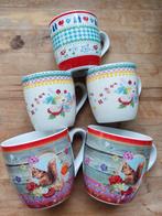 AH kleurrijke mokken, 2 grote en 3 kleine mokken, Ophalen of Verzenden, Aardewerk, Overige stijlen, Kop(pen) en/of Schotel(s)