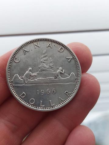 1 dollar Canada 1966 zilveren munt mooie kwaliteit 
