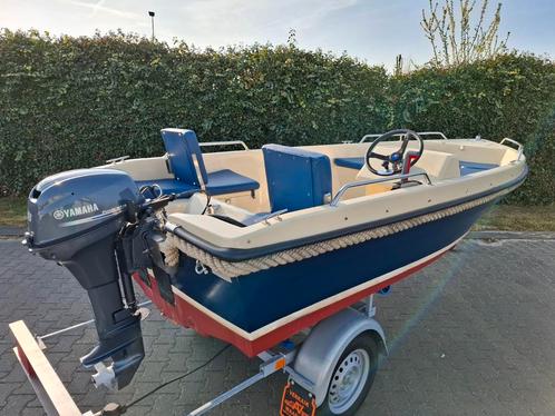 Oudhuijzer 420 sloep 8pk Yamaha 4 takt evt trailer, Watersport en Boten, Sloepen, Gebruikt, Tot 10 pk, 3 tot 6 meter, Buitenboordmotor