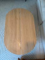 Ovale Eikenhouten Salontafel met Metalen Onderstel, Ophalen, 100 tot 150 cm, Eikenhout, Scandinavisch