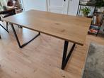 Jysk Eettafel AABENRAA 90x160 warm eiken/zwart, Huis en Inrichting, Tafels | Eettafels, Jysk, Zo goed als nieuw, 150 tot 200 cm