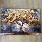 Canvas schilderij boom goud – 90 x 60 cm, Nieuw, Print, Info@demuurdecoratie.nl, 75 tot 100 cm