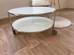 Stijlvolle glazen salontafel ikea  verrijdbaar, Ophalen, Gebruikt, 50 tot 100 cm, Rond