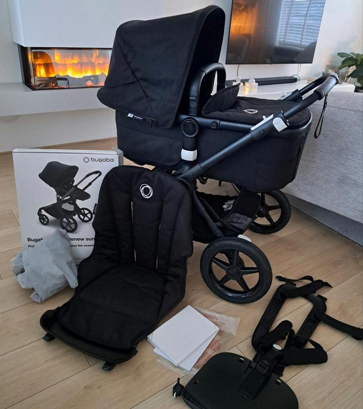 Bugaboo Fox Zwart Compleet & ALS NIEUW!, Kinderen en Baby's, Kinderwagens en Combinaties, Zo goed als nieuw, Bugaboo, Ophalen