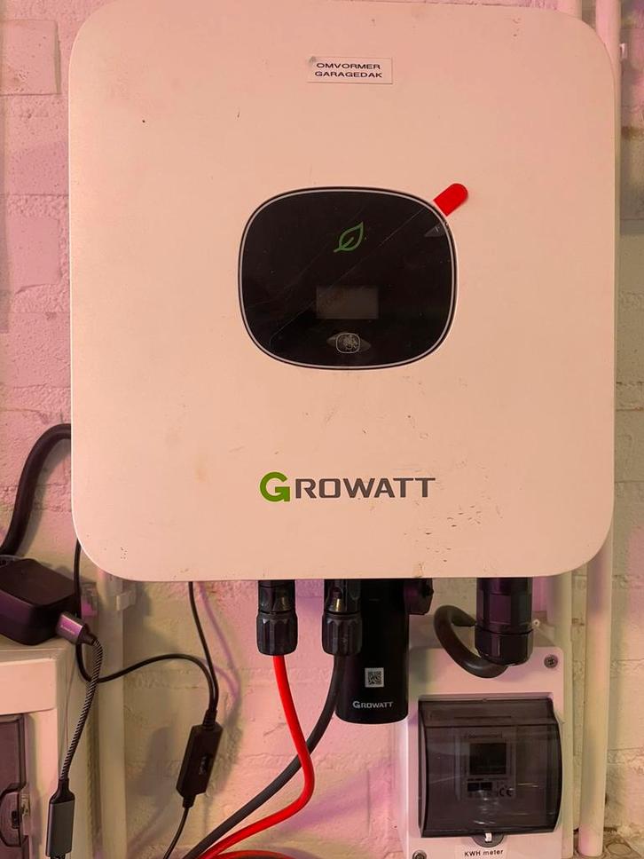Growatt omvormer 1fase mic 1500 tl set 4 panelen., Doe-het-zelf en Verbouw, Zonnepanelen en Toebehoren, Zo goed als nieuw, Compleet systeem