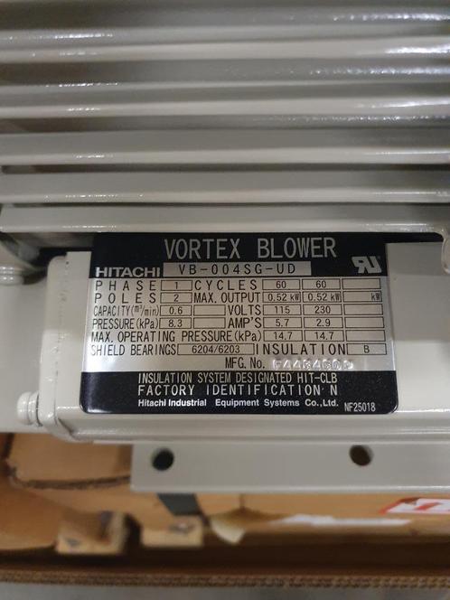 Vortex Blower, 115-230 volt, 1 phase, 1/2 Hp, Hobby en Vrije tijd, Elektronica-componenten, Nieuw, Ophalen of Verzenden
