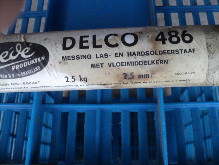 MESSING LAS EN HARDSOLDEER STAVEN MET VLOEIMIDDEL KERN 2,5MM, Doe-het-zelf en Verbouw, Metalen, Nieuw, Koper of Messing, Ophalen