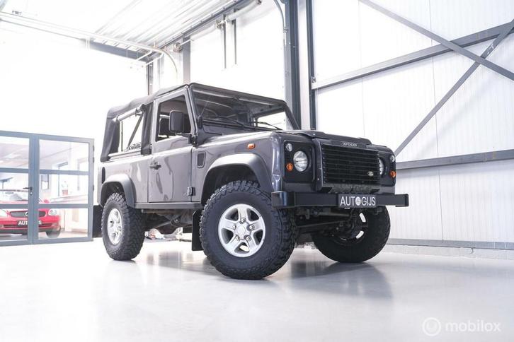 Land Rover Defender 90 Td5 Soft Top | Airco | youngtimer | s, Auto's, Land Rover, Bedrijf, Te koop, 4x4, Alarm, Lederen bekleding