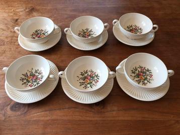 Wedgwood conway soepkom/soepkop met schotel 12x beschikbaar voor biedingen