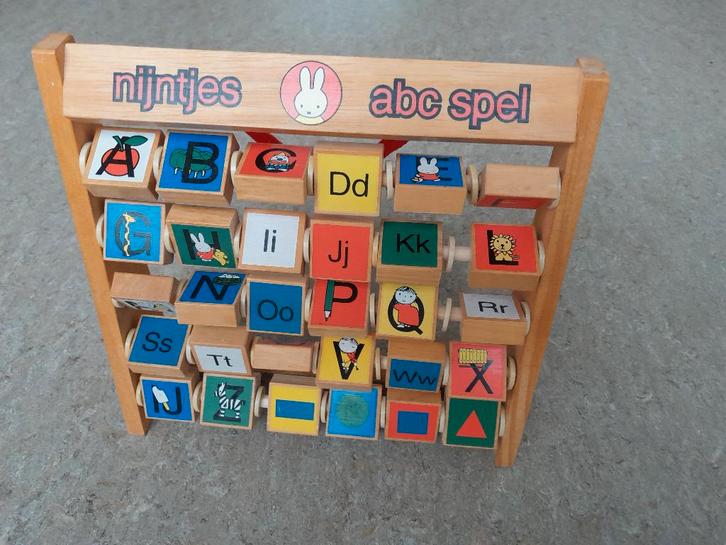 Nijntje's abc-spel houten alfabet telraam, Kinderen en Baby's, Speelgoed | Houten speelgoed, Gebruikt, Overige typen, Ophalen of Verzenden