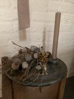 Houten bord met toef & ledkaars, Huis en Inrichting, Ophalen of Verzenden, Zo goed als nieuw