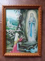 Mooie prent / afbeelding Lourdes ,in houten lijstje, Verzamelen, Religie, Gebruikt, Ophalen of Verzenden
