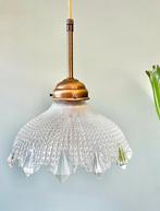 Vintage glazen lampenkap hanglamp lamp, Huis en Inrichting, Ophalen of Verzenden, Gebruikt, Glas