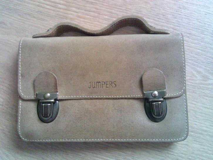 JUMPERS klein riemtasje portemonnee met metalen sluiters, Sieraden, Tassen en Uiterlijk, Portemonnees, Gebruikt, Overige merken