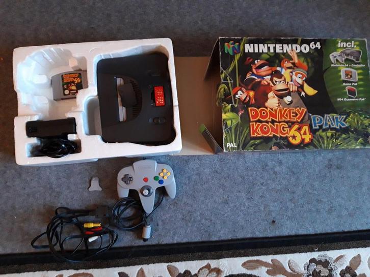 Nintendo 64 Donkey Kong 64 Pak, n64 console bundle, Spelcomputers en Games, Spelcomputers | Nintendo 64, Gebruikt, Met 1 controller