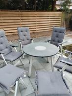 Aluminium tuinset inclusief kussens, Tuin en Terras, Tuinsets en Loungesets, Ophalen, Hocker, 6 zitplaatsen, Aluminium