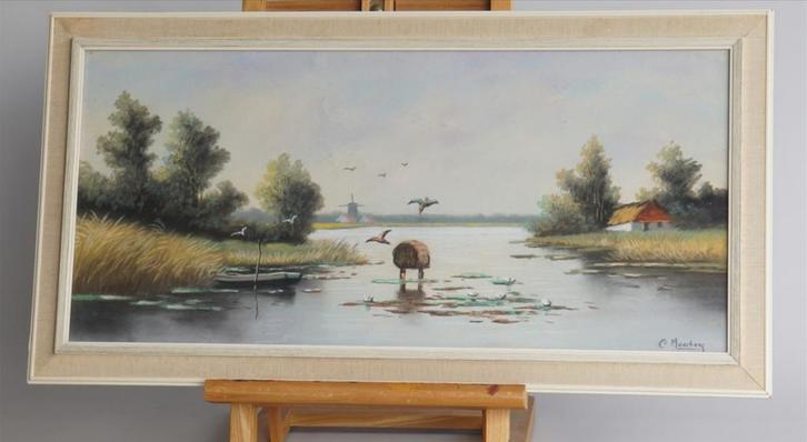 C. Meertens - Landschap met Molen, Antiek en Kunst, Kunst | Schilderijen | Klassiek, Ophalen