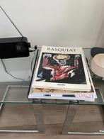 Lage glazen bijzettafel met chroom onderstel, Ophalen, Gebruikt, 25 tot 50 cm, Rechthoekig