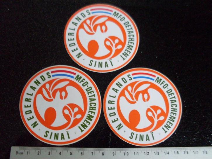 3x sticker nederlands mfo detachement sinai logo embleem, Verzamelen, Stickers, Zo goed als nieuw, Bedrijf of Vereniging, Verzenden
