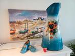Vintage Emaille Lampetkan met Viooltjes, Ophalen of Verzenden