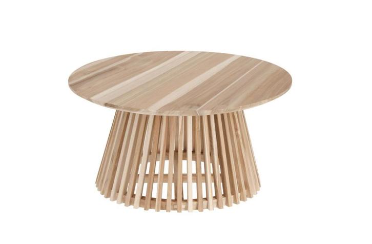 Kave Home Jeanette Salontafel 80 cm Teakhout | 439, nu, Huis en Inrichting, Tafels | Salontafels, Nieuw, Minder dan 50 cm, 50 tot 100 cm