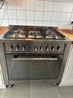 Indesit RVS Gasfornuis met Elektrische Oven, Ophalen, Gebruikt, 60 cm of meer, Gas